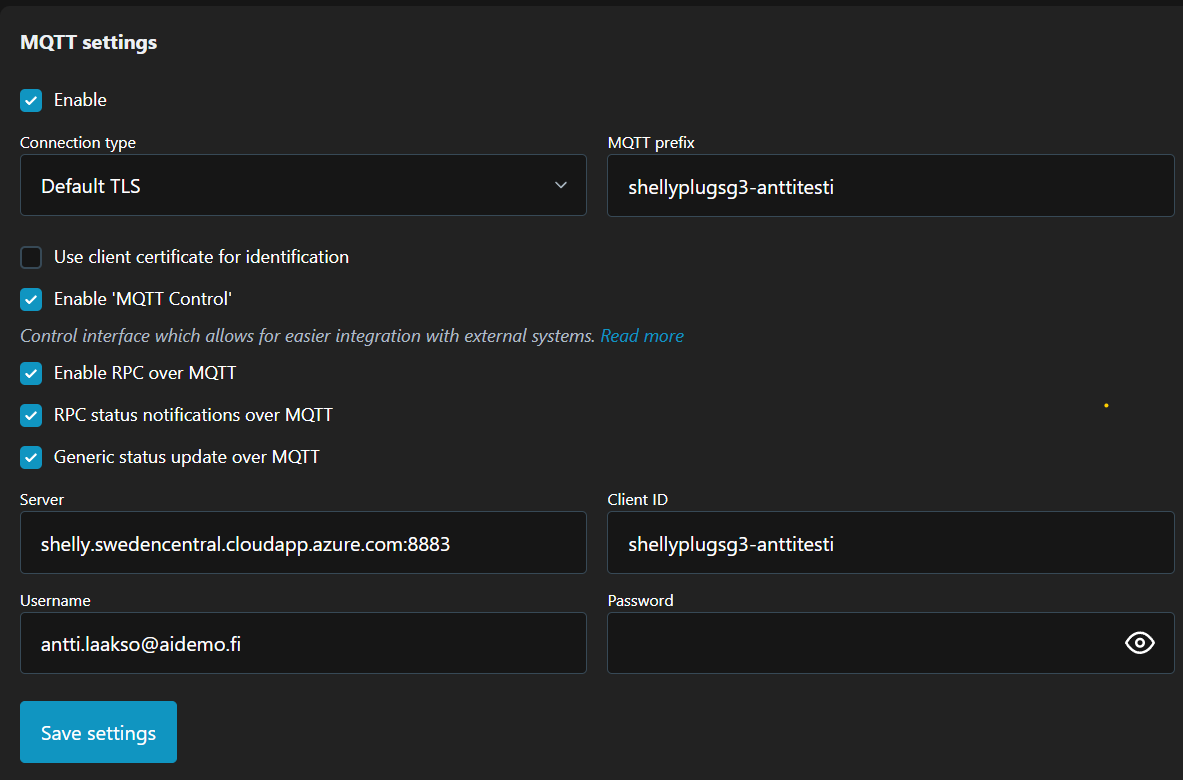 Optimaatti Connection details page